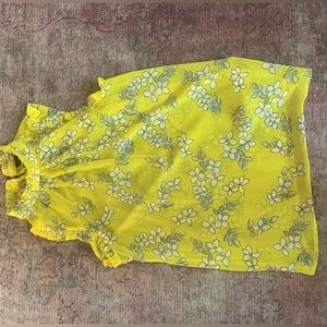 Who What Wear yellow floral sleeveless blouse